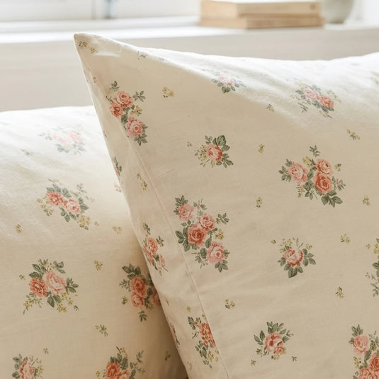 aesthetic rose floral pillow shams vintage cottagecore look