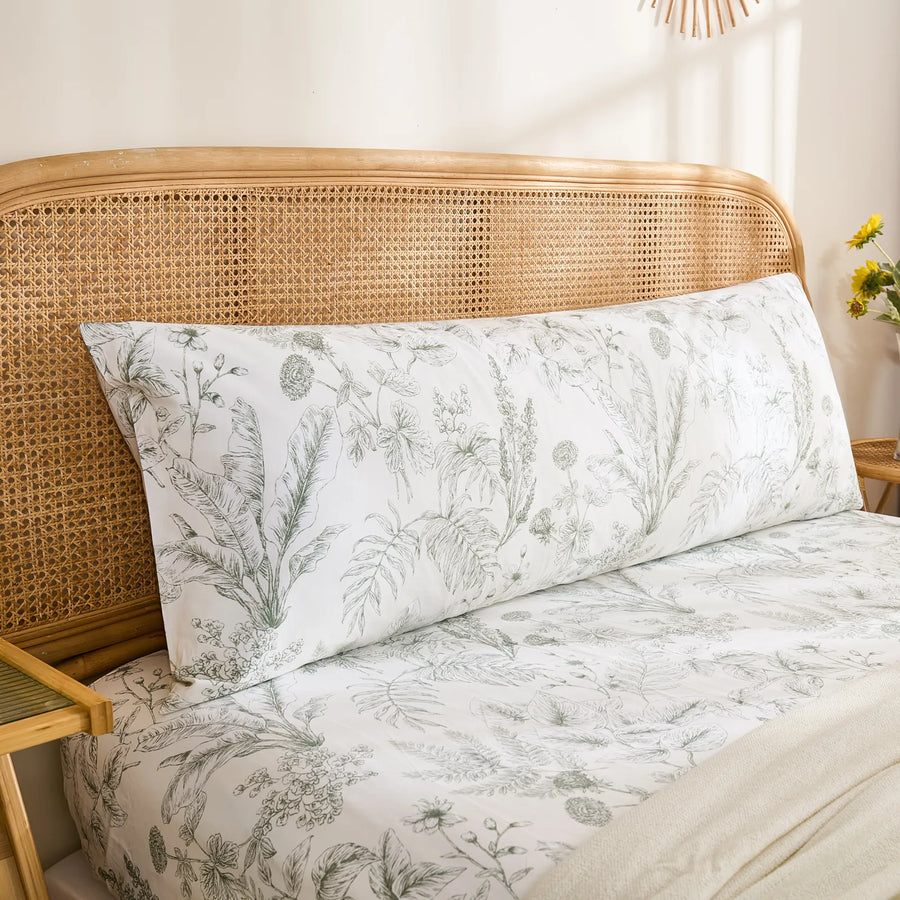 aesthetic sage green floral pillowcases cottagecore bedding