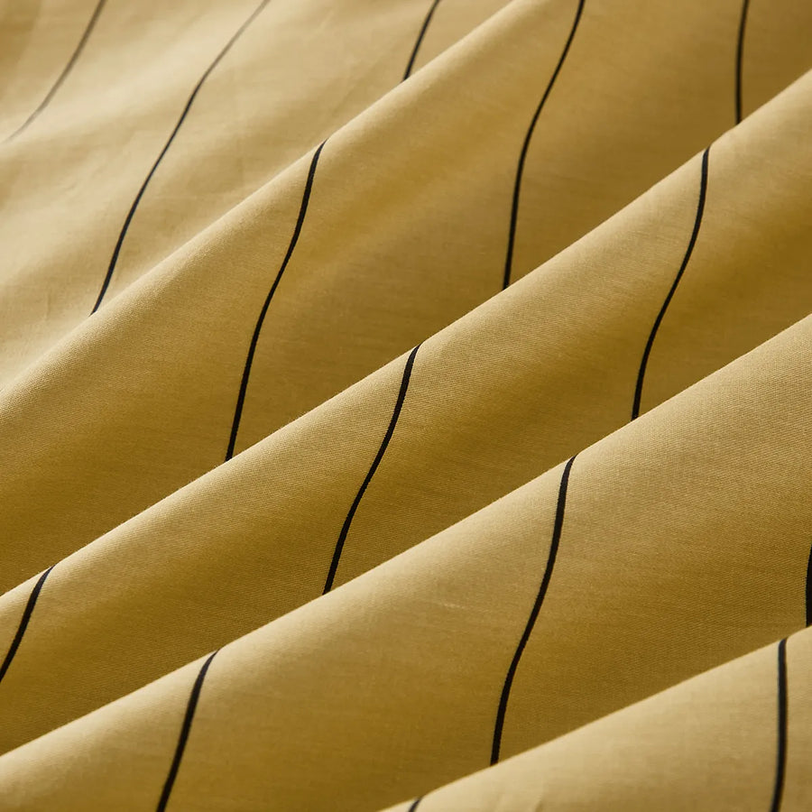 amber pin stripe comforter set corner details