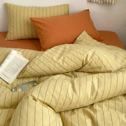 amber pin stripe pillow shams autumn bedroom decor