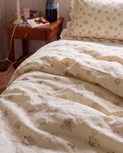 apricot rose reverie ruffle duvet cover set fabric texture