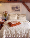 apricot rose reverie ruffle duvet cover set full bed view