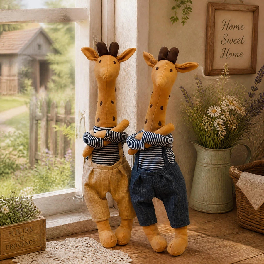 artisan crafted stuffed giraffes rustic farmhouse decor