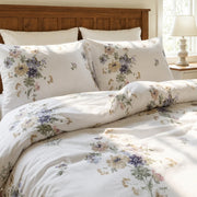 artisan gardenia botanical duvet cover set purple yellow floral bedding