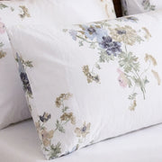 artisan gardenia floral print pillowcase close up detailed art