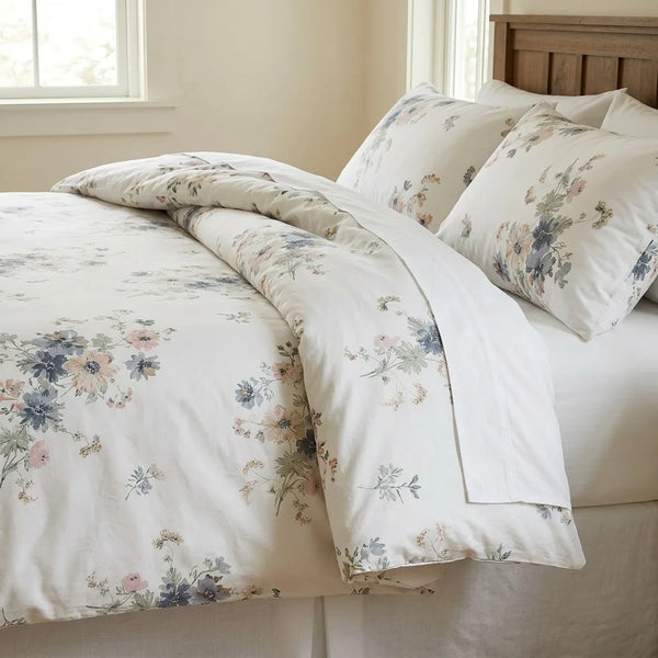 artisan gardenia slate comforter set blue pink floral bedding