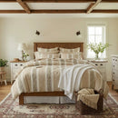 artisan mojave geo duvet cover set olive stripe boho bedding main