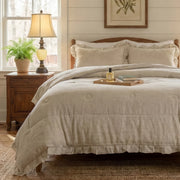artisan terracotta stripe ruffle comforter set boho bedroom