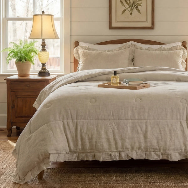 artisan terracotta stripe ruffle comforter set boho bedroom