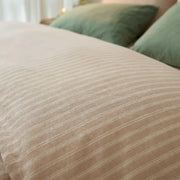 artisan toasted sand pinstripe duvet cover set beige bedding main