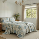 artisanal patchwork botanical sheet set cream patchwork bedding main