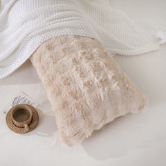 beige rabbit velvet long pillowcase king