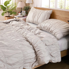 beige rope embroidered comforter set king
