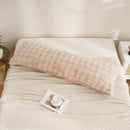 beige textured faux rabbit fur body pillowcase cozy vibe