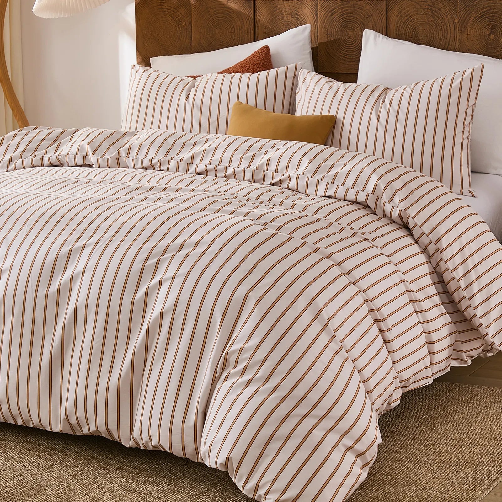 beige pinstripe comforter sets