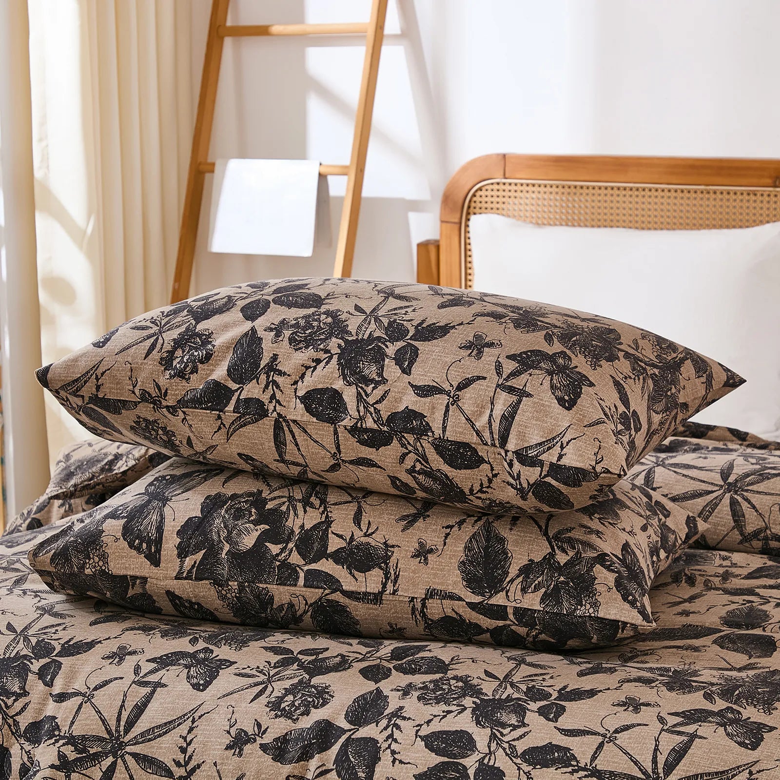 black and brown floral bedding sets king size