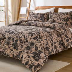 black and brown floral bedding sets