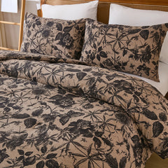 black and brown floral comforter sets