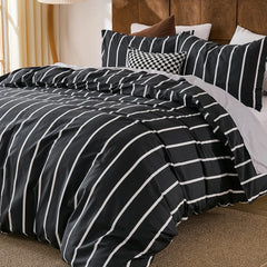 black and white pinstripe bedding sets