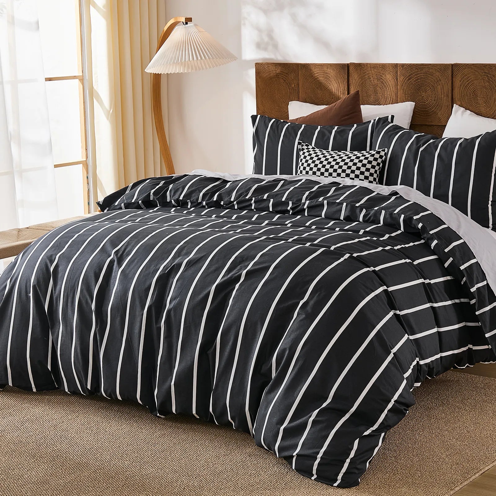 black and white pinstripe comforter sets