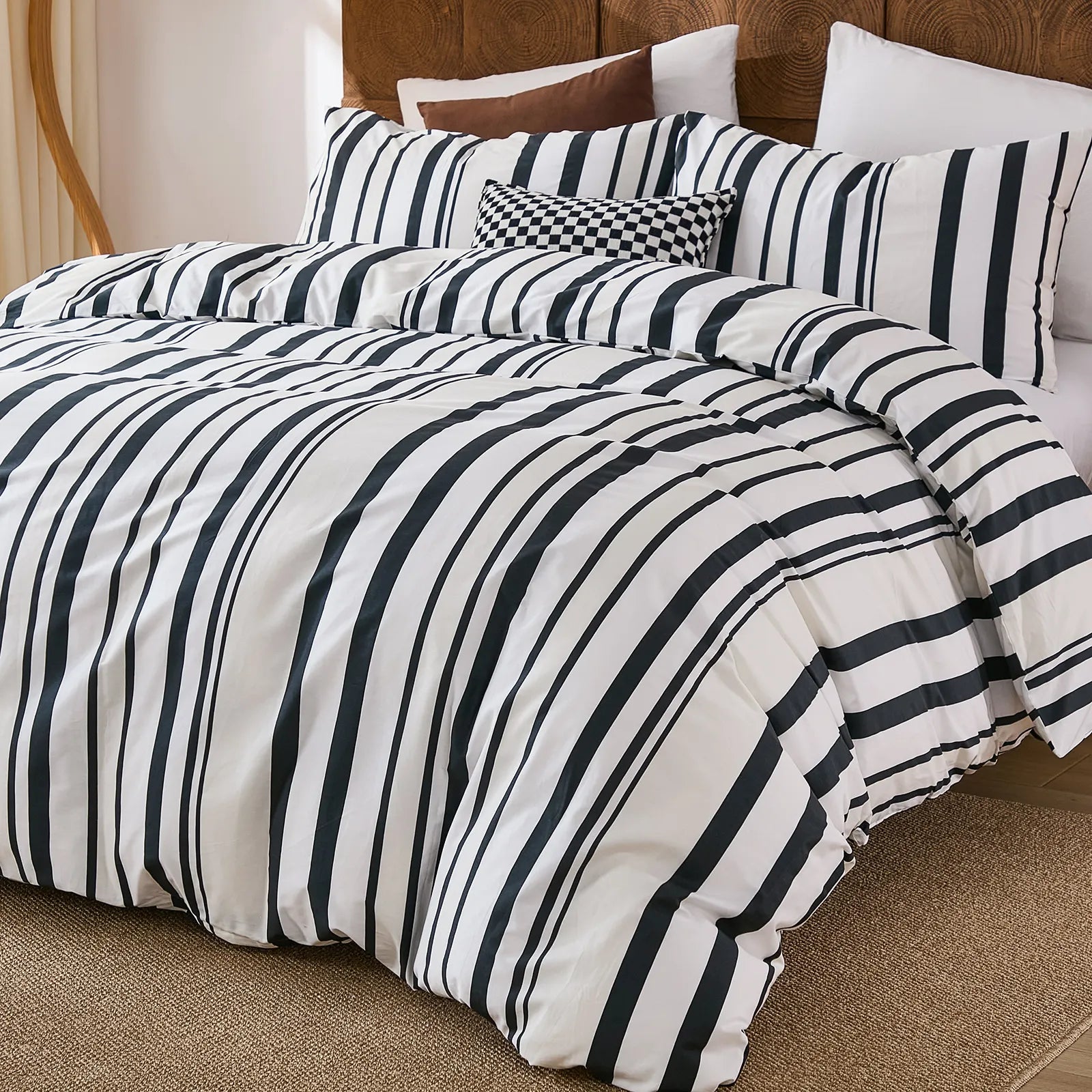black and white stripe bedding sets