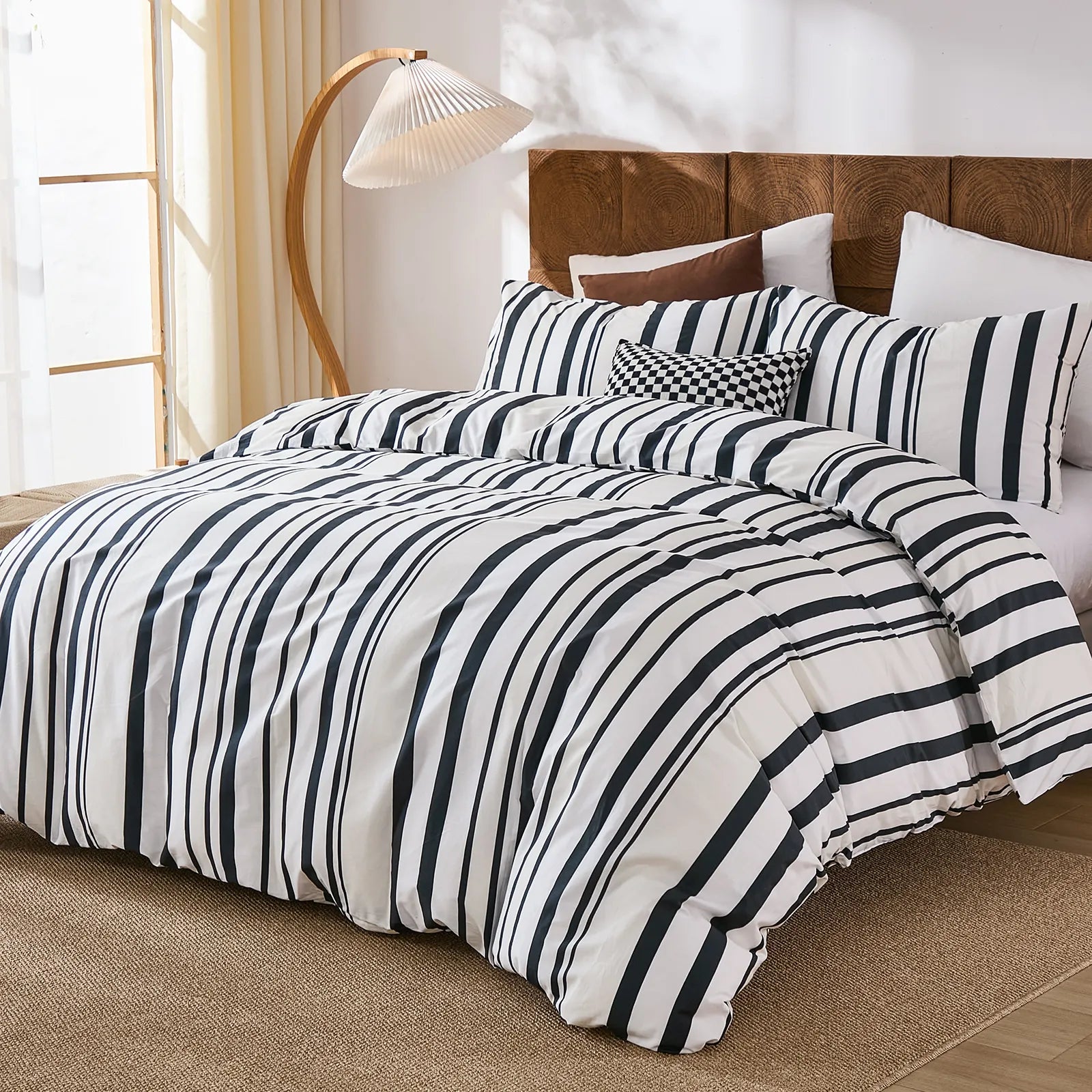 black and white stripe comforter sets