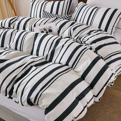 black and white stripe comforter set queen size