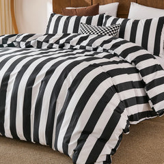 black and white stripes bedding sets