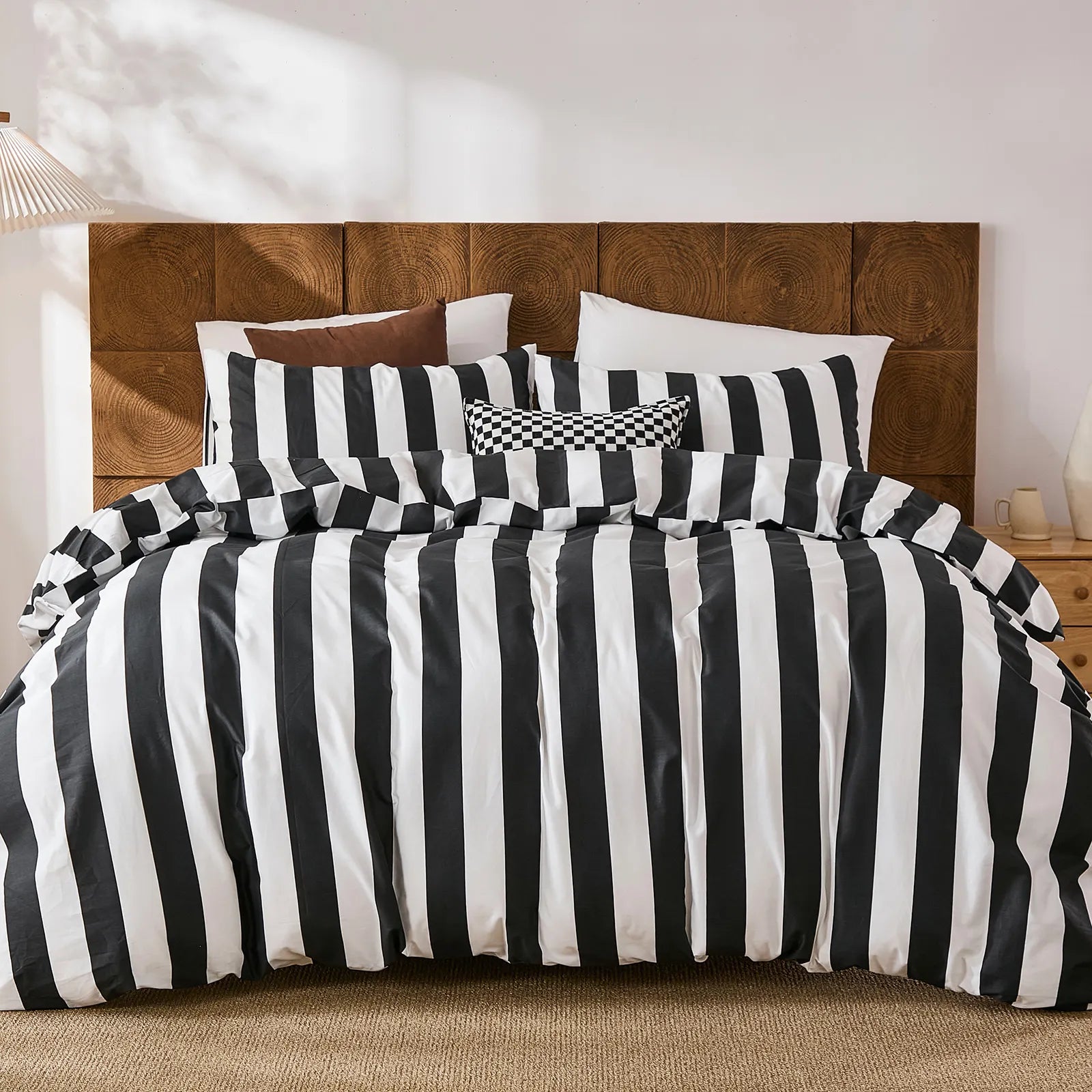 black and white stripes comforter sets