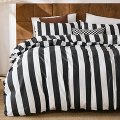 black and white stripes comforter set king size