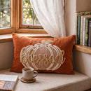 blessed pumpkin embroidered throw pillow cover pumpkin orange window nook decor