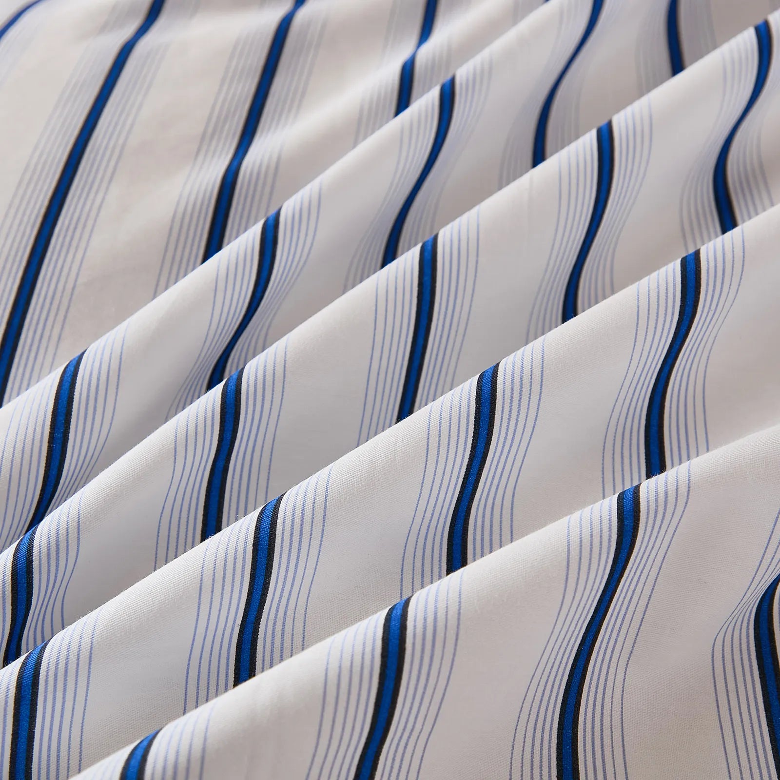 blue cotton pinstripe duvet cover sets