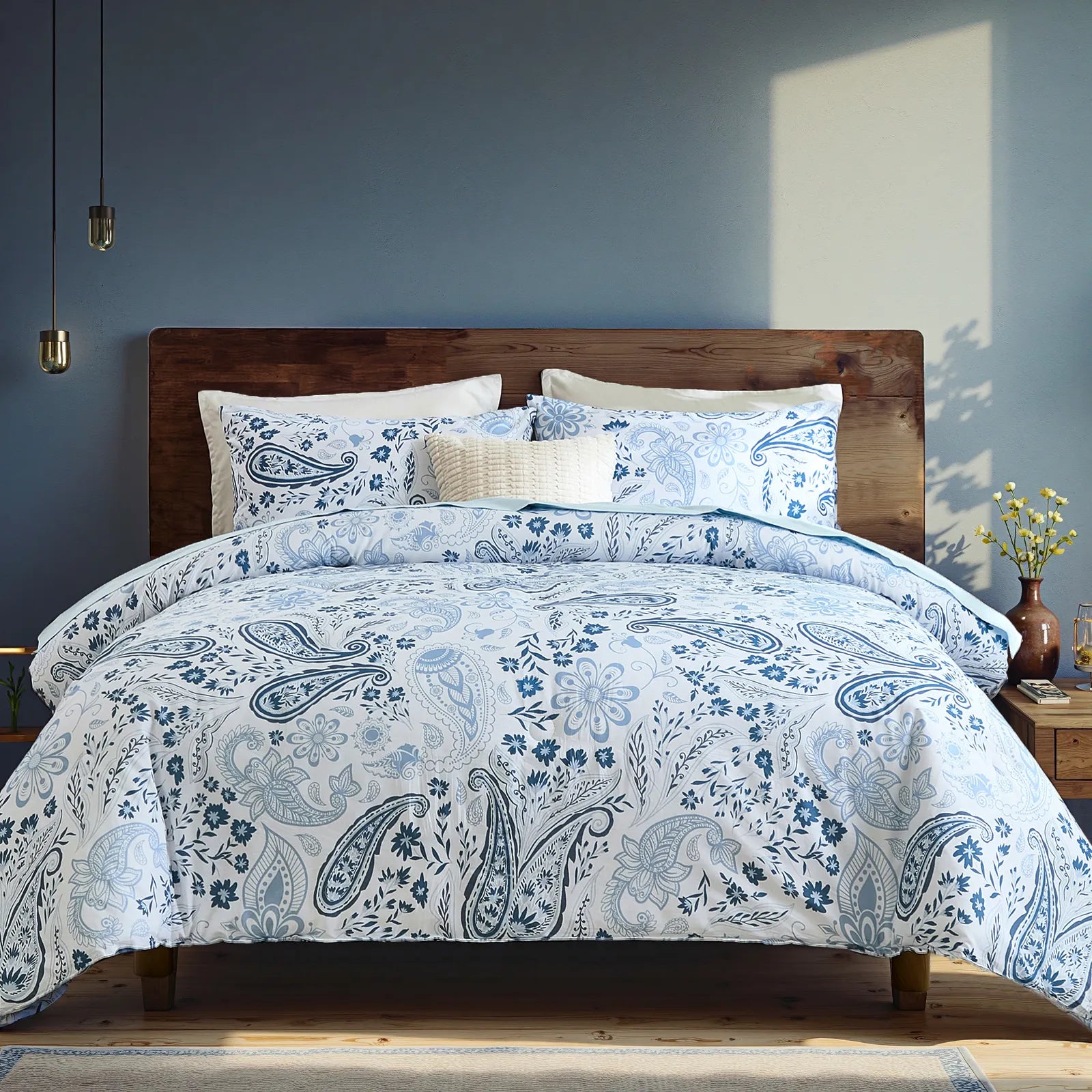 paisley floral bedding set front view