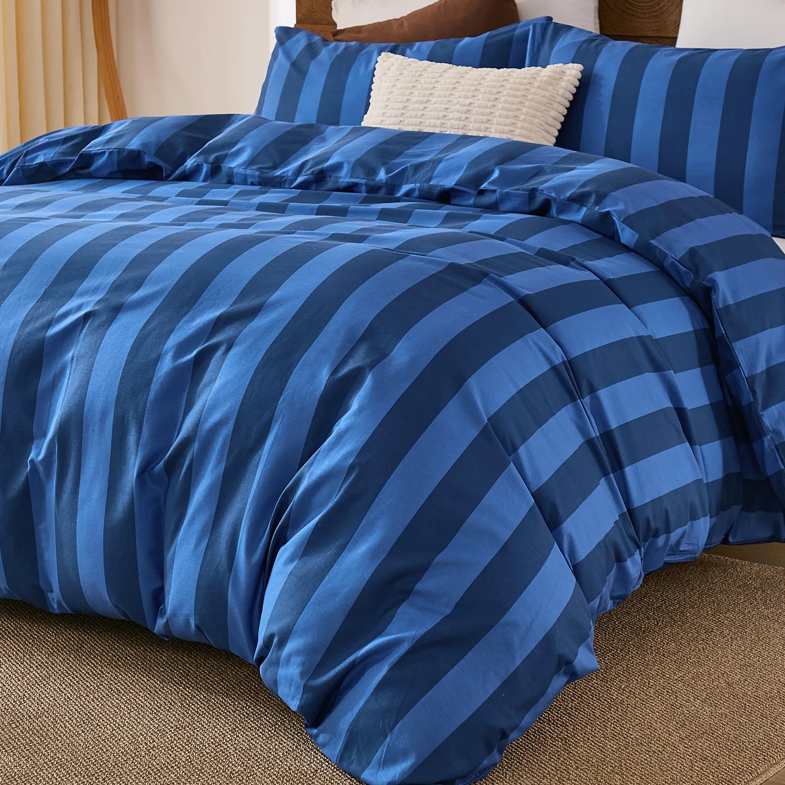 blue stripe bedding sets