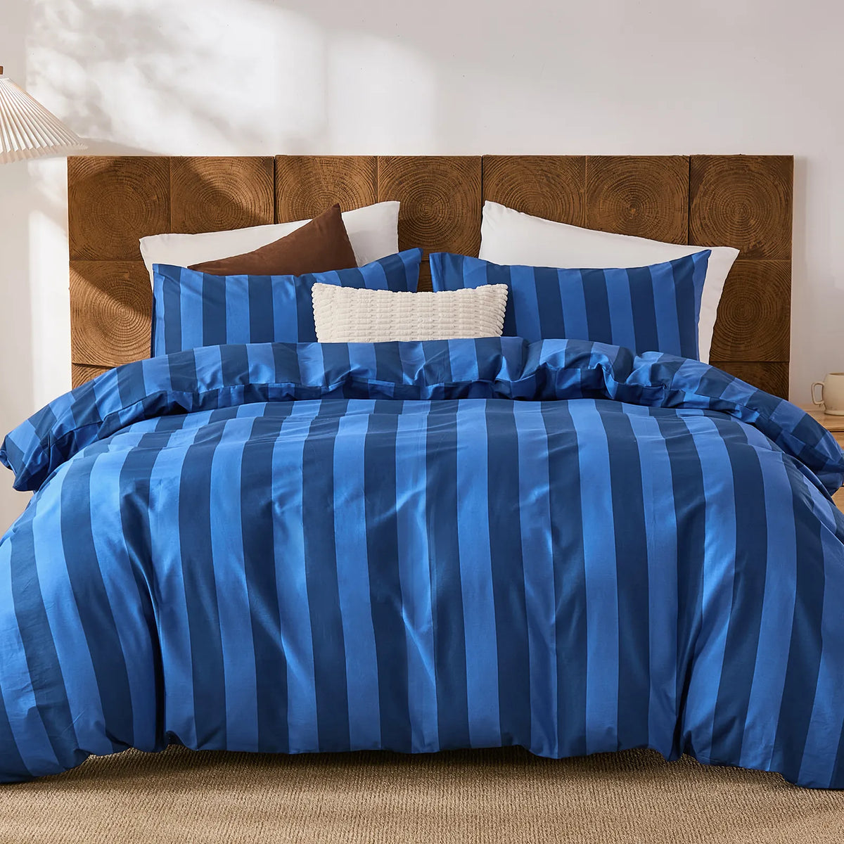 blue stripe bedding set king size