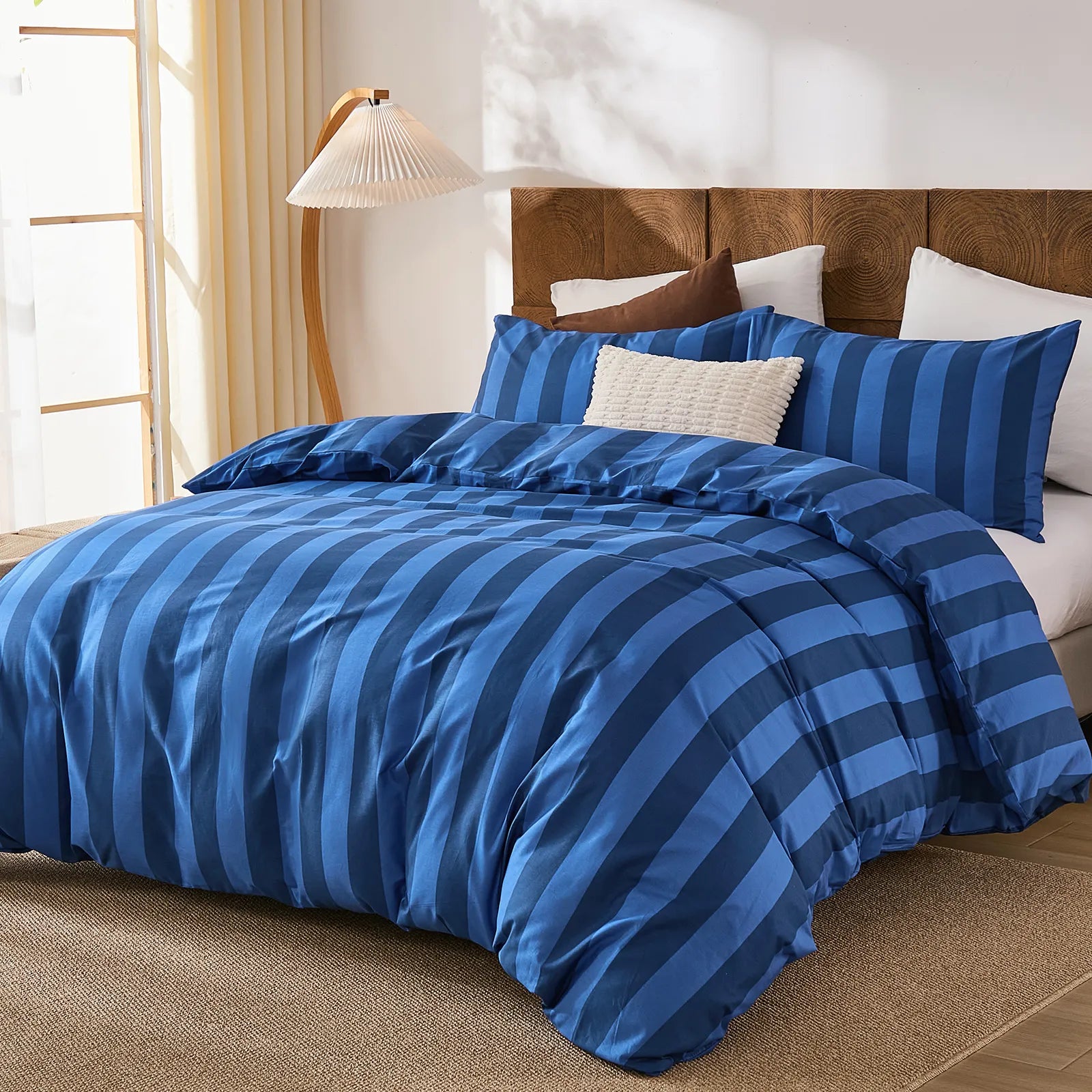 blue stripe comforter sets