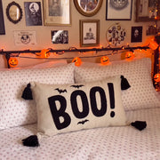 boo charm pillow cover ivory black boo floral bedding pumpkin lights