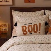 boo charm pillow cover ivory orange boo floral bedding bedroom decor