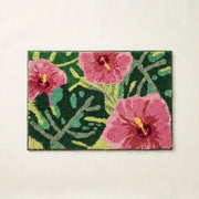 botanical bloom rug hibiscus bloom tropical floral bath mat