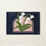 botanical bloom rug valley bell lily of the valley bath mat