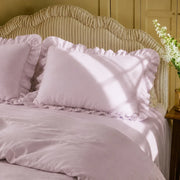 botanical sanctuary lilac cotton pillow sham ruffles