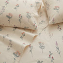 botanical wildflower print cotton sheets close up pattern