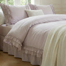 breathable natural cotton ruffle trim bed linen aesthetic