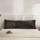 brown textured faux fur body pillowcase folded stack display