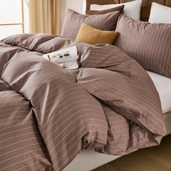 brown pinstripe bedding sets