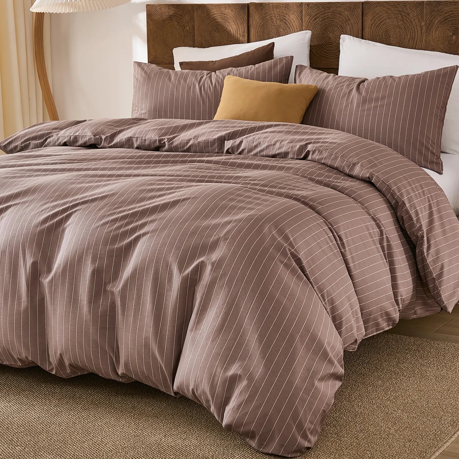 brown pinstripe comforter sets