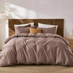brown pinstripe comforter set queen size