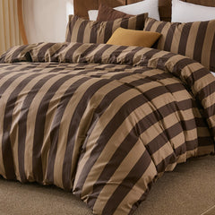 brown stripe bedding sets