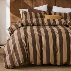 brown stripe bedding set queen size