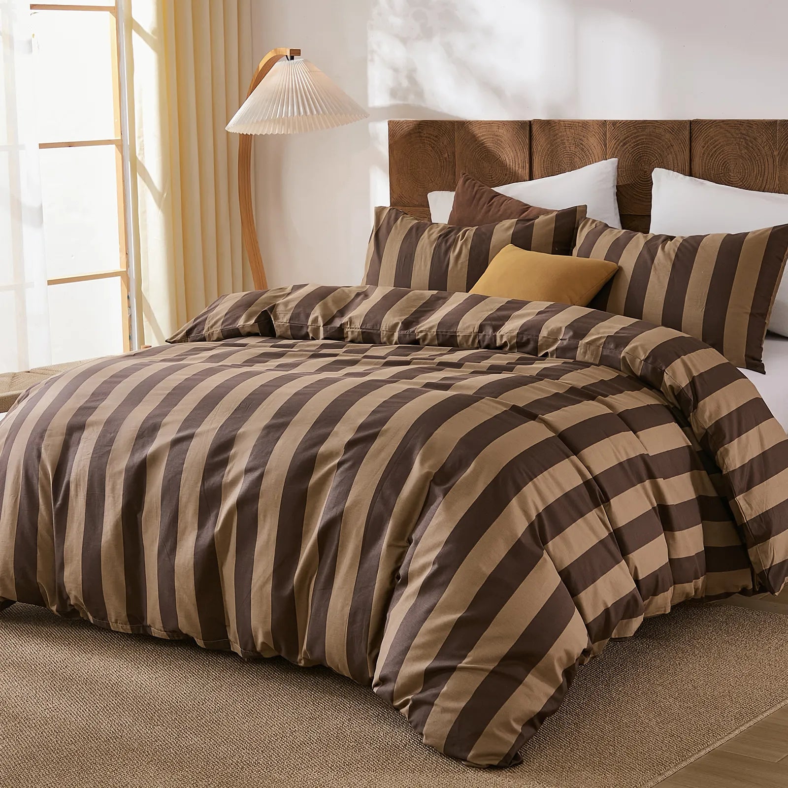brown stripe comforter sets